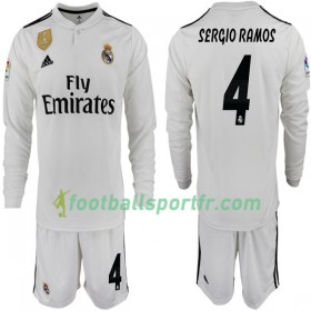 Tenue Real Madrid SERGIO RAMOS 4 Enfant Domicile 2018-2019 Maillot de Foot ML